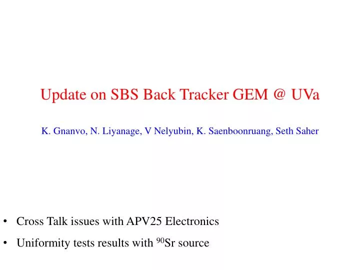 update on sbs back tracker gem @ uva