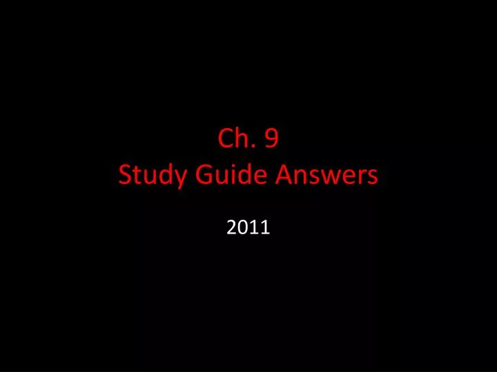 ch 9 study guide answers