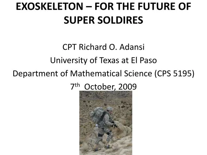 exoskeleton for the future of super soldires