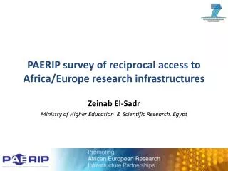 PAERIP survey of reciprocal access to Africa/Europe research infrastructures