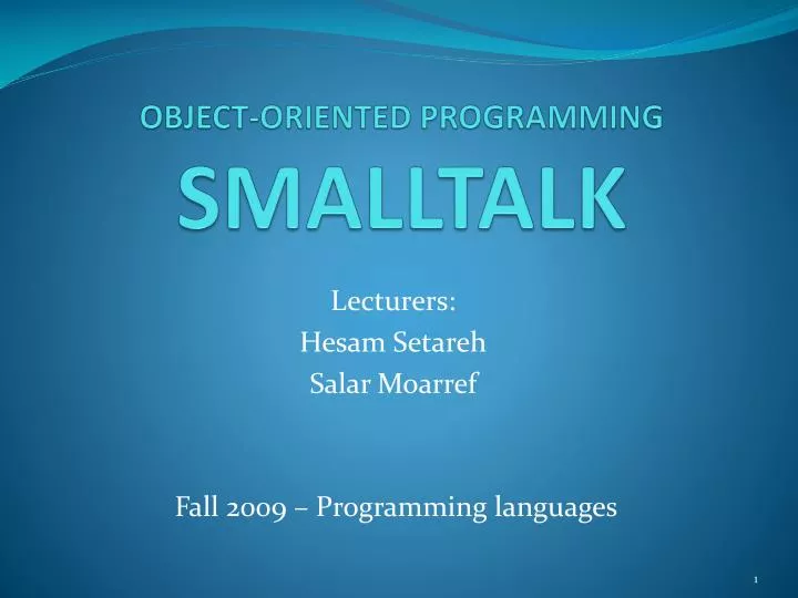 object oriented programming smalltalk