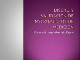 dise o y validaci n de instrumentos de medici n
