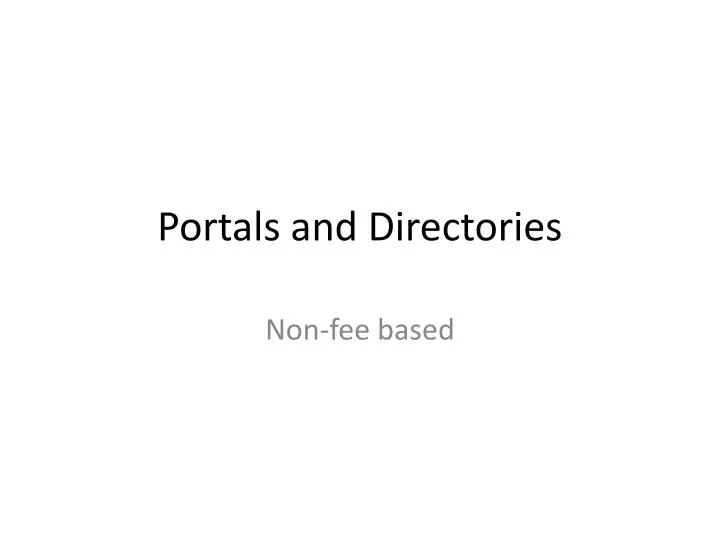 portals and directories