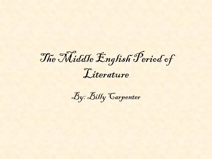 the middle english period of literature