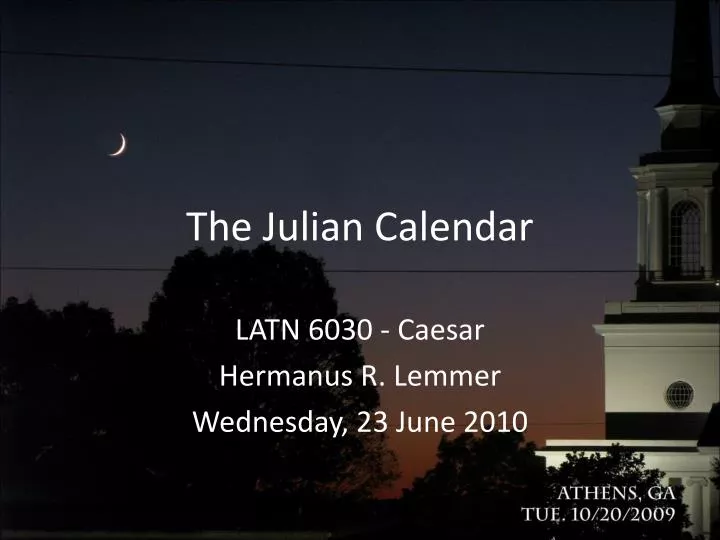 the julian calendar