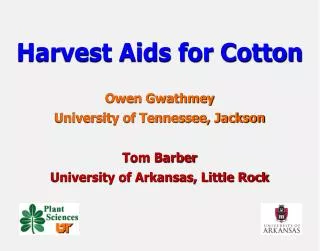 Harvest Aids for Cotton