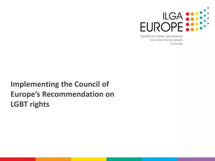 implementing the council of europe s recommendation on lgbt rights