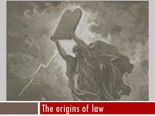 The origins of law