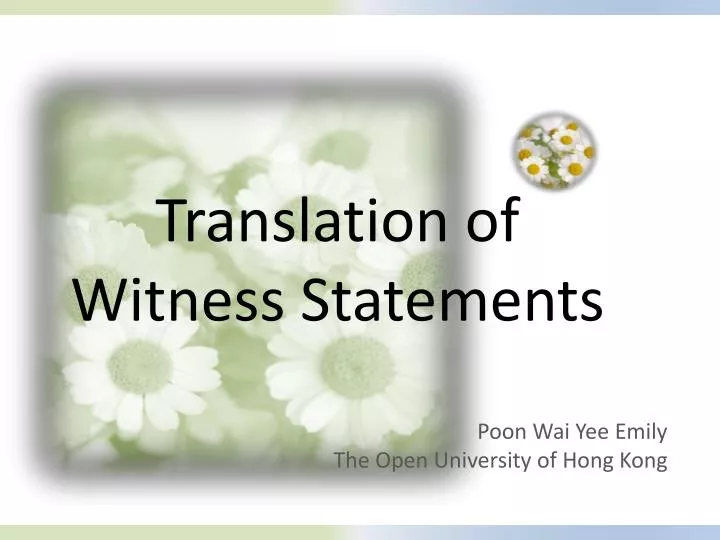 translation of witness statements