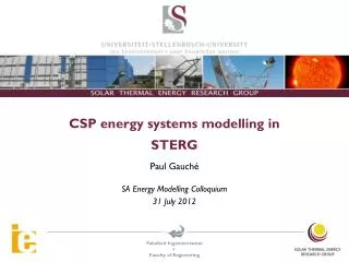 CSP energy systems modelling in STERG