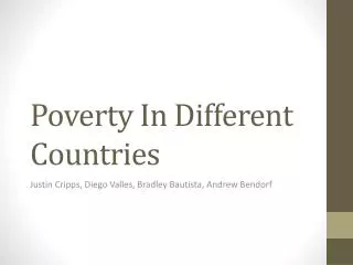 Poverty In Different Countries
