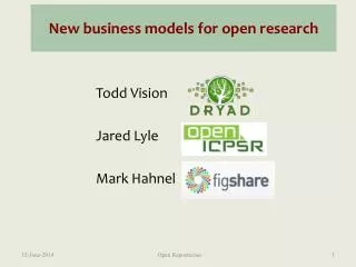 New business models for open research