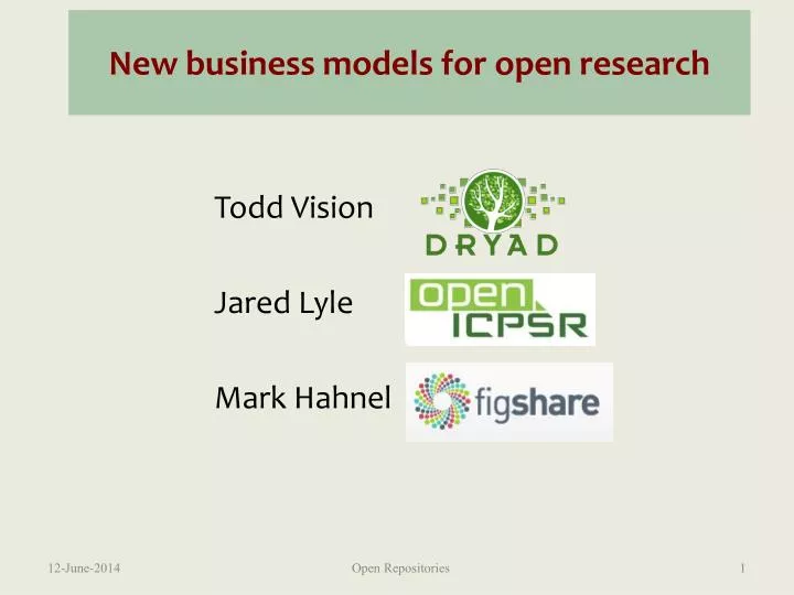 new business models for open research