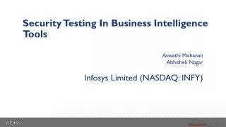 Security Testing In Business Intelligence Tools