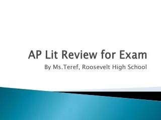 AP Lit Review for Exam