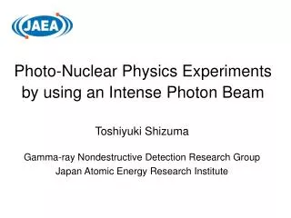 Photo-Nuclear Physics Experiments by using an Intense Photon Beam