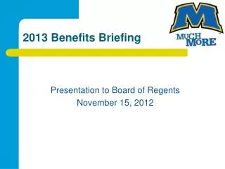 2013 Benefits Briefing