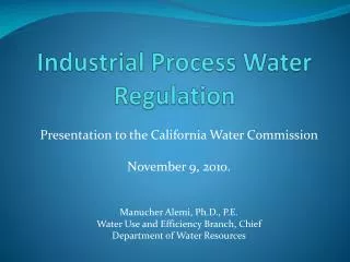 Industrial Process Water Regulation
