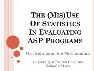 The ( Mis )Use Of Statistics In Evaluating ASP Programs