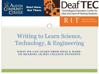 Writing to Learn Science, Technology, &amp; Engineering