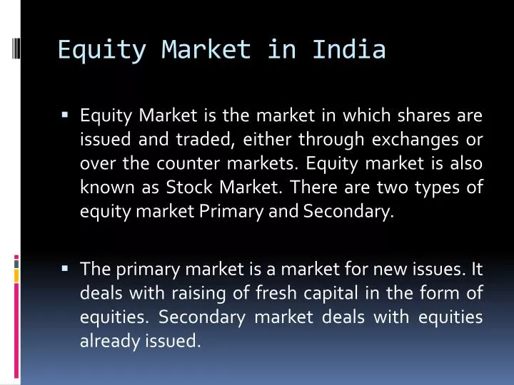equity market in india