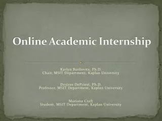 Online Academic Internship