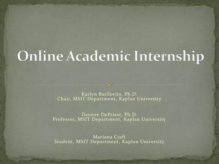online academic internship