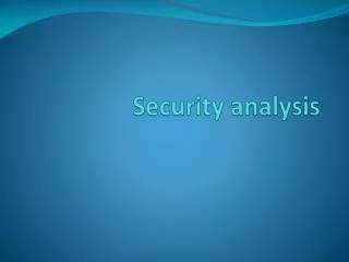 Security analysis