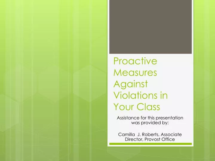proactive measures against violations in your class