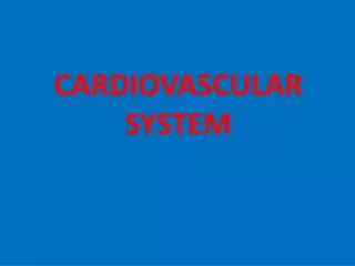 CARDIOVASCULAR SYSTEM