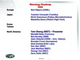 Metrology Roadmap 2009