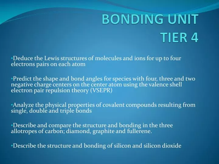 bonding unit tier 4