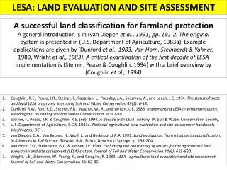 LESA: LAND EVALUATION AND SITE ASSESSMENT