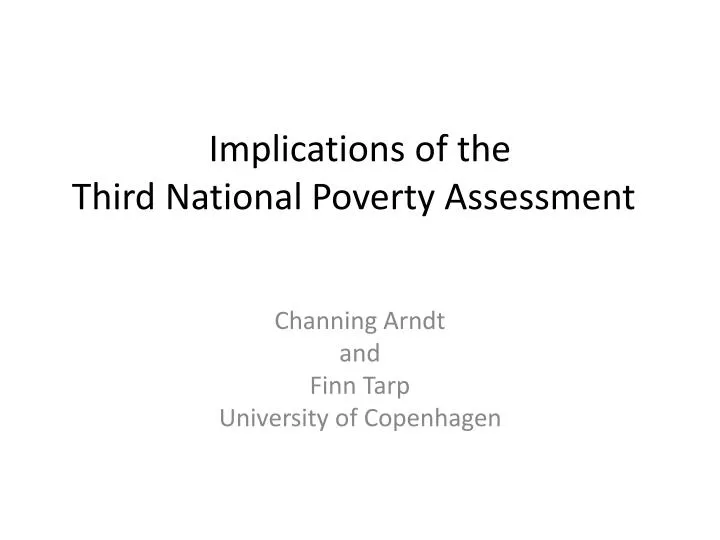 implications of the third national poverty assessment