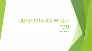 2013/2014 KIS Winter PDM