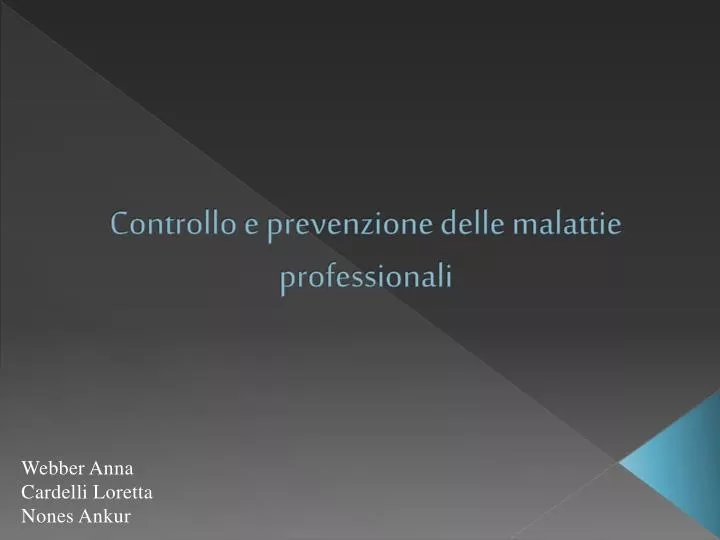 controllo e prevenzione delle malattie professionali