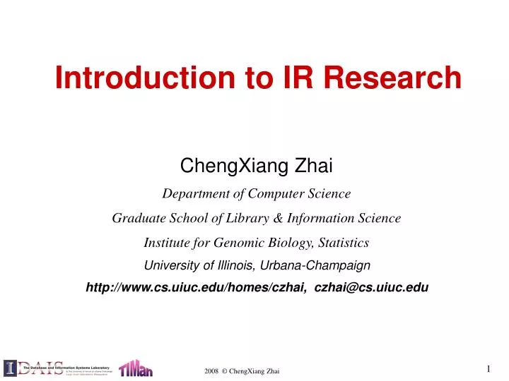 introduction to ir research