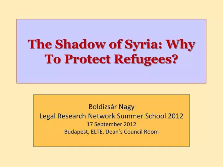 the shadow of syria why to protect refugees