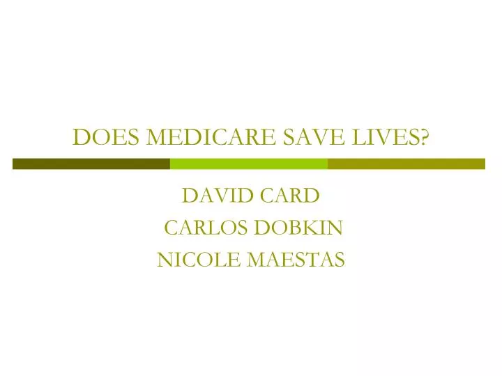 does medicare save lives