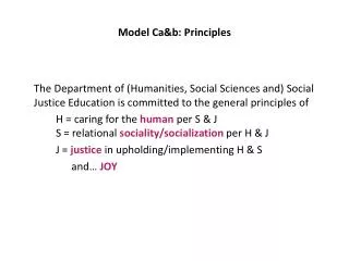 Model Ca&amp;b : Principles