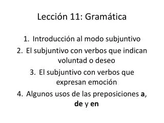 Lección 11: Gramática