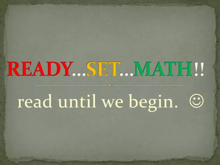 ready set math
