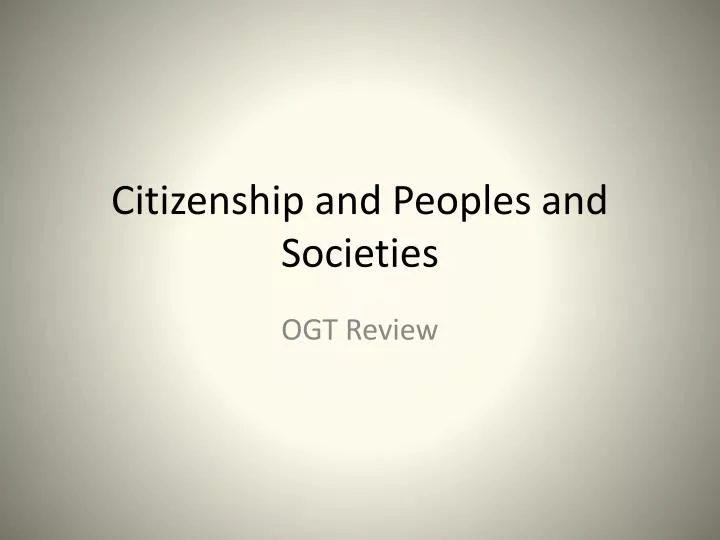 citizenship and peoples and societies