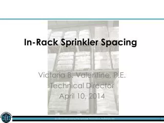 In-Rack Sprinkler Spacing
