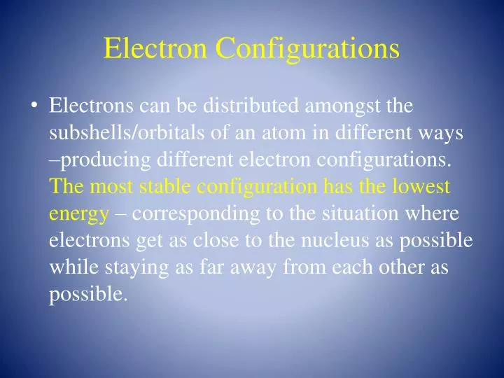 electron configurations