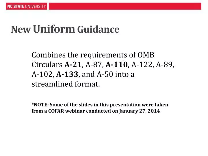 new uniform guidance