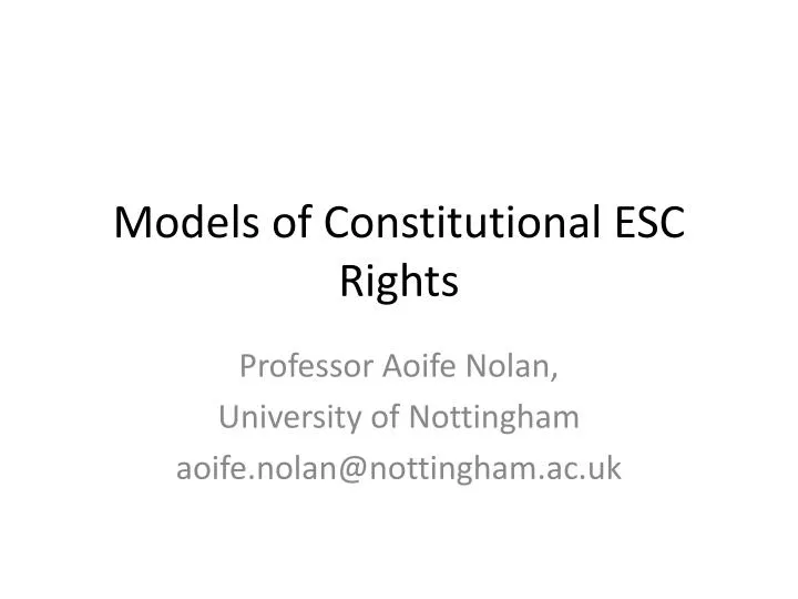 models of constitutional esc rights