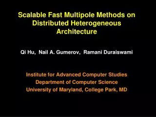 Scalable Fast Multipole Methods on Distributed Heterogeneous Architecture