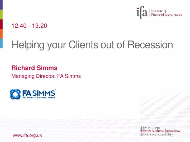 helping your clients out of recession