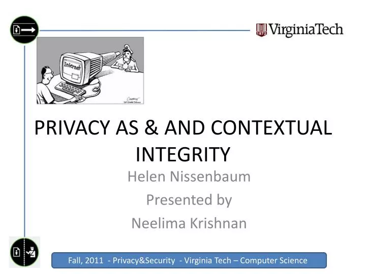 privacy as and contextual integrity